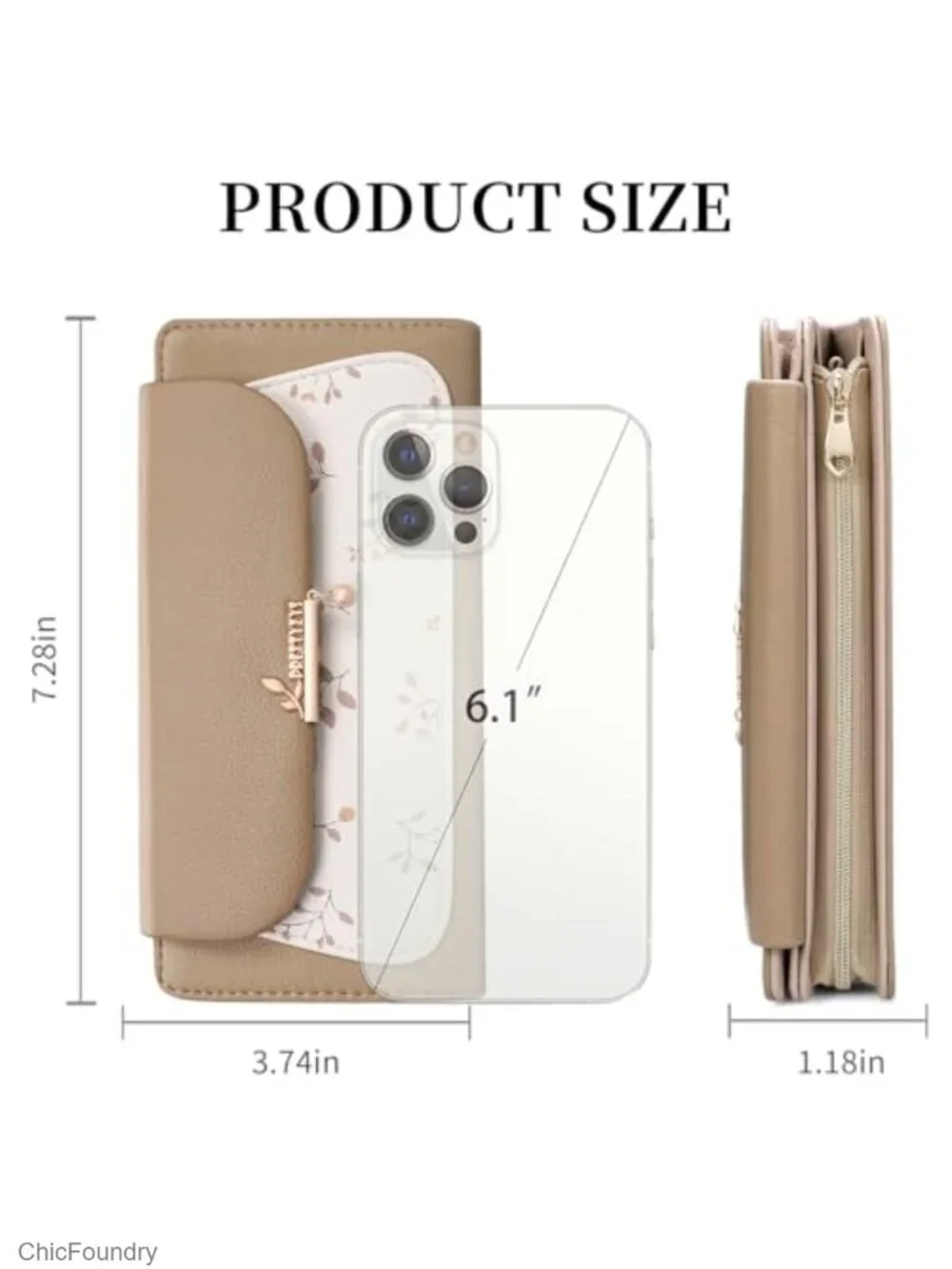 Women's Vegan Leather RFID Blocking Bifold Wallet with Floral Pattern, 9 Card